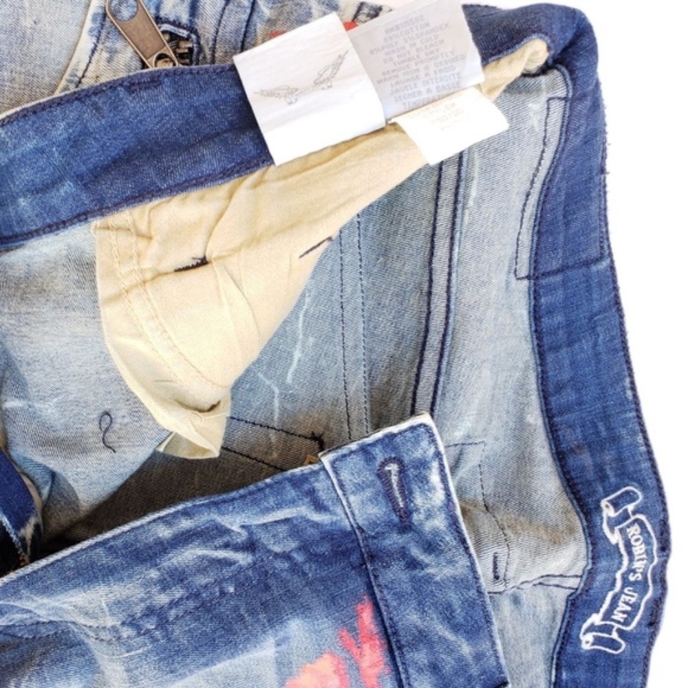 NEW ROBIN'S JEAN Tintin Slim Biker Coated - Picture 7 of 8